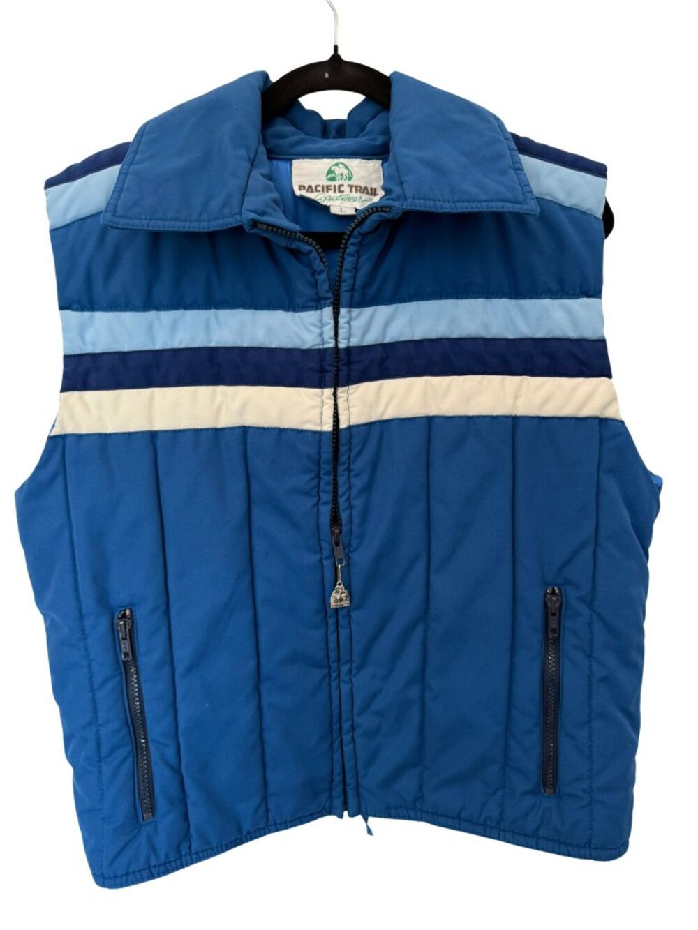 Vintage 80s Pacific Trail Blue Colorblock Puffer Vest Women's L Gorpcore